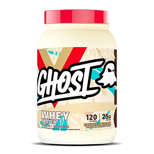 GHOST Whey Protein Powder, Oreo - 2LB Tub, 25G of Protein - Cookies & Cream Flavored Isolate, Concentrate & Hydrolyzed Whey Protein Blend - Post Workout Shakes