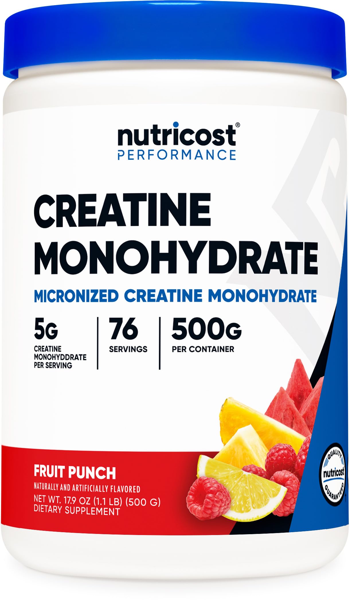 Nutricost Creatine Monohydrate Micronized Powder 500G, 5000mg Per Serv (5g) - Micronized Creatine Monohydrate, 100 Servings, 17.9 Oz