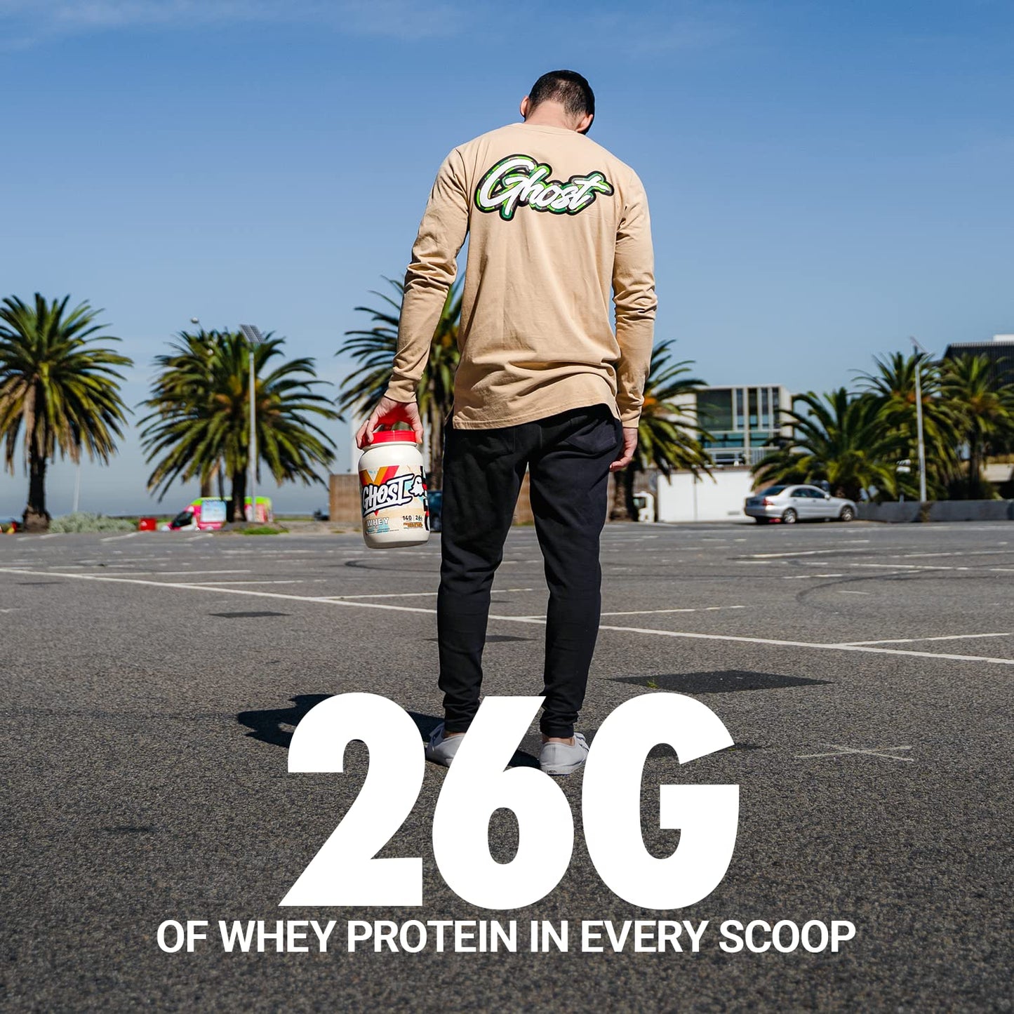 GHOST Whey Protein Powder, Oreo - 2LB Tub, 25G of Protein - Cookies & Cream Flavored Isolate, Concentrate & Hydrolyzed Whey Protein Blend - Post Workout Shakes