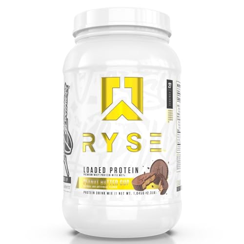 Ryse Loaded Protein Powder | 25g Whey Protein Isolate & Concentrate | with Prebiotic Fiber & MCTs | Low Carbs & Low Sugar | 27 Servings (Peanut Butter Cup)