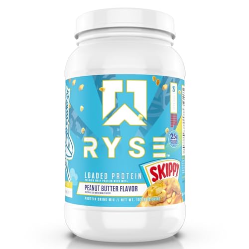 Ryse Loaded Protein Powder | 25g Whey Protein Isolate & Concentrate | with Prebiotic Fiber & MCTs | Low Carbs & Low Sugar | 27 Servings (Peanut Butter Cup)