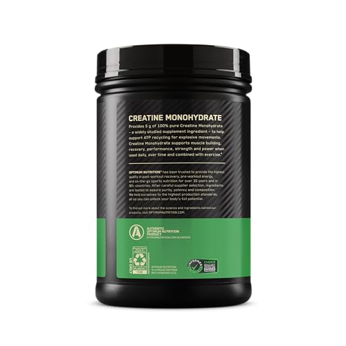 Optimum Nutrition Micronized Creatine Monohydrate Powder, Unflavored, Keto Friendly, 60 Servings (Packaging May Vary)