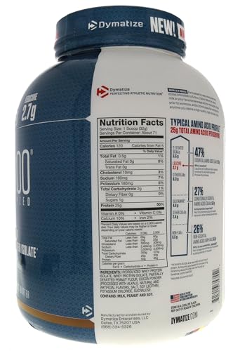 Dymatize ISO100 Hydrolyzed Protein Powder, 100% Whey Isolate, 25g of Protein, 5.5g BCAAs, Gluten Free, Fast Absorbing, Easy Digesting, Gourmet Vanilla, 20 Servings