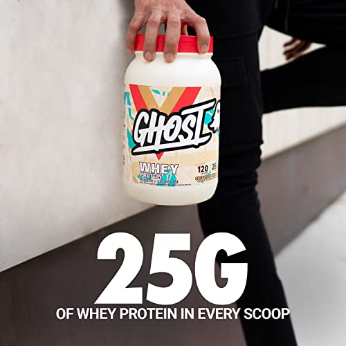 GHOST Whey Protein Powder, Oreo - 2LB Tub, 25G of Protein - Cookies & Cream Flavored Isolate, Concentrate & Hydrolyzed Whey Protein Blend - Post Workout Shakes