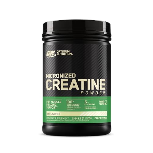 Optimum Nutrition Micronized Creatine Monohydrate Powder, Unflavored, Keto Friendly, 60 Servings (Packaging May Vary)