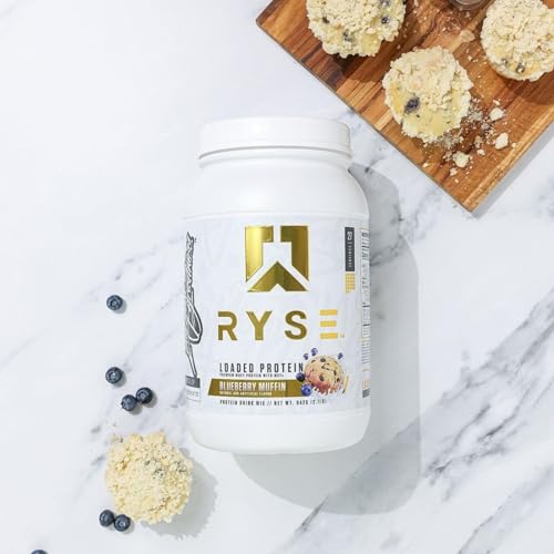 Ryse Loaded Protein Powder | 25g Whey Protein Isolate & Concentrate | with Prebiotic Fiber & MCTs | Low Carbs & Low Sugar | 27 Servings (Peanut Butter Cup)