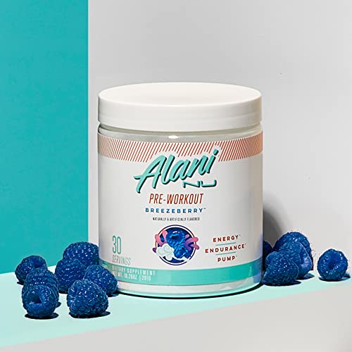 Alani Nu Pre Workout Powder | Amino Energy Boost | Endurance Supplement | Sugar Free | 200mg Caffeine | L-Theanine, Beta-Alanine, Citrulline | 30 Servings (Breezeberry)