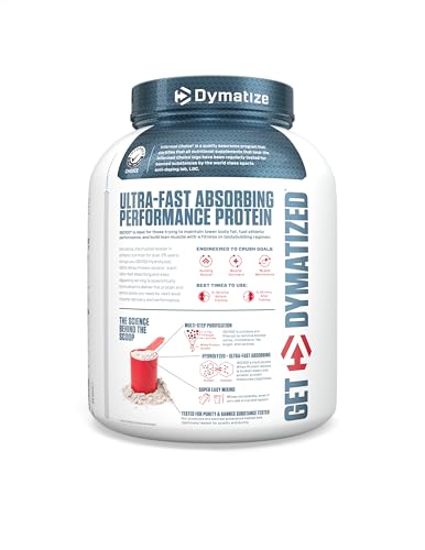 Dymatize ISO100 Hydrolyzed Protein Powder, 100% Whey Isolate, 25g of Protein, 5.5g BCAAs, Gluten Free, Fast Absorbing, Easy Digesting, Gourmet Vanilla, 20 Servings