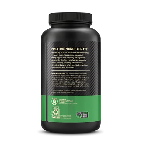 Optimum Nutrition Micronized Creatine Monohydrate Powder, Unflavored, Keto Friendly, 60 Servings (Packaging May Vary)