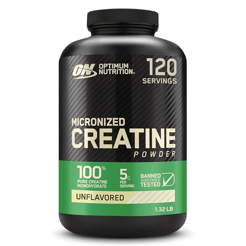 Optimum Nutrition Micronized Creatine Monohydrate Powder, Unflavored, Keto Friendly, 60 Servings (Packaging May Vary)