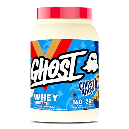 GHOST Whey Protein Powder, Oreo - 2LB Tub, 25G of Protein - Cookies & Cream Flavored Isolate, Concentrate & Hydrolyzed Whey Protein Blend - Post Workout Shakes