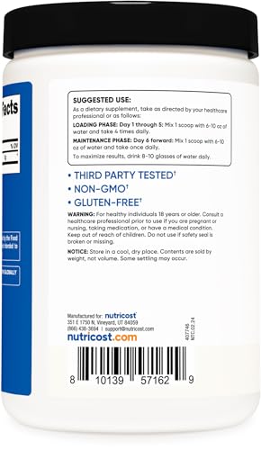 Nutricost Creatine Monohydrate Micronized Powder 500G, 5000mg Per Serv (5g) - Micronized Creatine Monohydrate, 100 Servings, 17.9 Oz