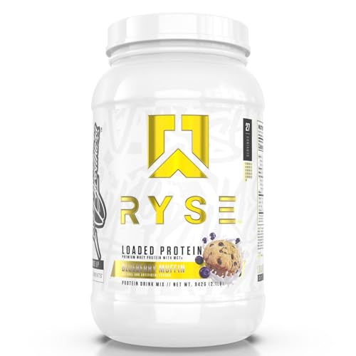 Ryse Loaded Protein Powder | 25g Whey Protein Isolate & Concentrate | with Prebiotic Fiber & MCTs | Low Carbs & Low Sugar | 27 Servings (Peanut Butter Cup)