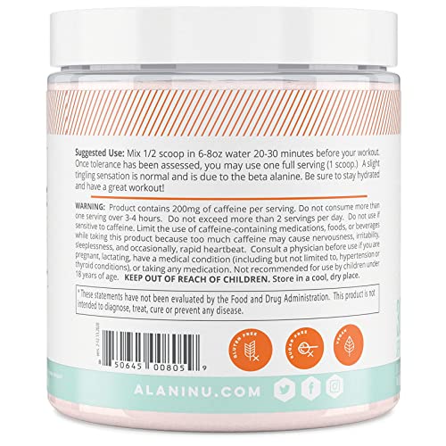 Alani Nu Pre Workout Powder | Amino Energy Boost | Endurance Supplement | Sugar Free | 200mg Caffeine | L-Theanine, Beta-Alanine, Citrulline | 30 Servings (Breezeberry)