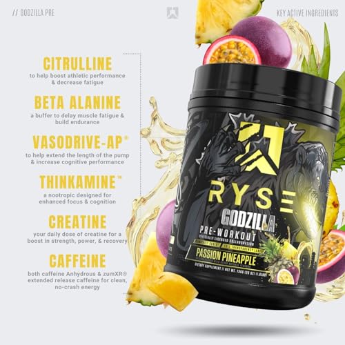 RYSE Up Supplements Noel Deyzel Pre Workout | Intense Pumps, Energy, & Focus | Citrulline & Beta Alanine | 400mg Total Caffeine | 40 Servings (Monsterberry Lime)