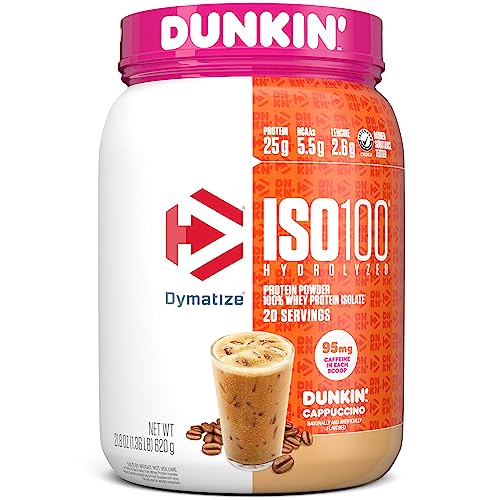 Dymatize ISO100 Hydrolyzed Protein Powder, 100% Whey Isolate, 25g of Protein, 5.5g BCAAs, Gluten Free, Fast Absorbing, Easy Digesting, Gourmet Vanilla, 20 Servings