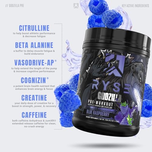 RYSE Up Supplements Noel Deyzel Pre Workout | Intense Pumps, Energy, & Focus | Citrulline & Beta Alanine | 400mg Total Caffeine | 40 Servings (Monsterberry Lime)