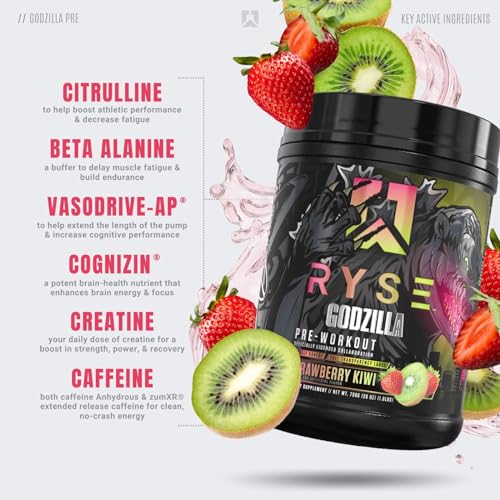 RYSE Up Supplements Noel Deyzel Pre Workout | Intense Pumps, Energy, & Focus | Citrulline & Beta Alanine | 400mg Total Caffeine | 40 Servings (Monsterberry Lime)