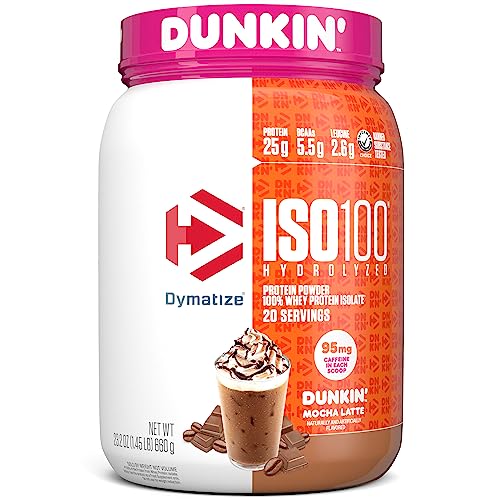 Dymatize ISO100 Hydrolyzed Protein Powder, 100% Whey Isolate, 25g of Protein, 5.5g BCAAs, Gluten Free, Fast Absorbing, Easy Digesting, Gourmet Vanilla, 20 Servings