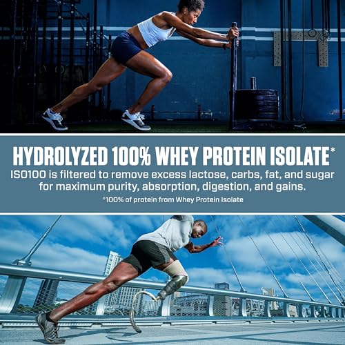 Dymatize ISO100 Hydrolyzed Protein Powder, 100% Whey Isolate, 25g of Protein, 5.5g BCAAs, Gluten Free, Fast Absorbing, Easy Digesting, Gourmet Vanilla, 20 Servings