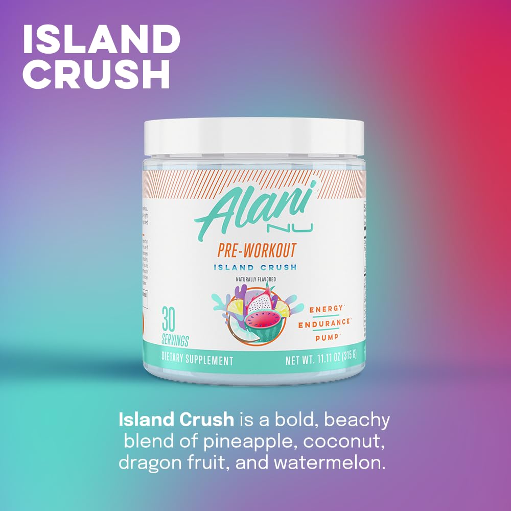 Alani Nu Pre Workout Powder | Amino Energy Boost | Endurance Supplement | Sugar Free | 200mg Caffeine | L-Theanine, Beta-Alanine, Citrulline | 30 Servings (Breezeberry)