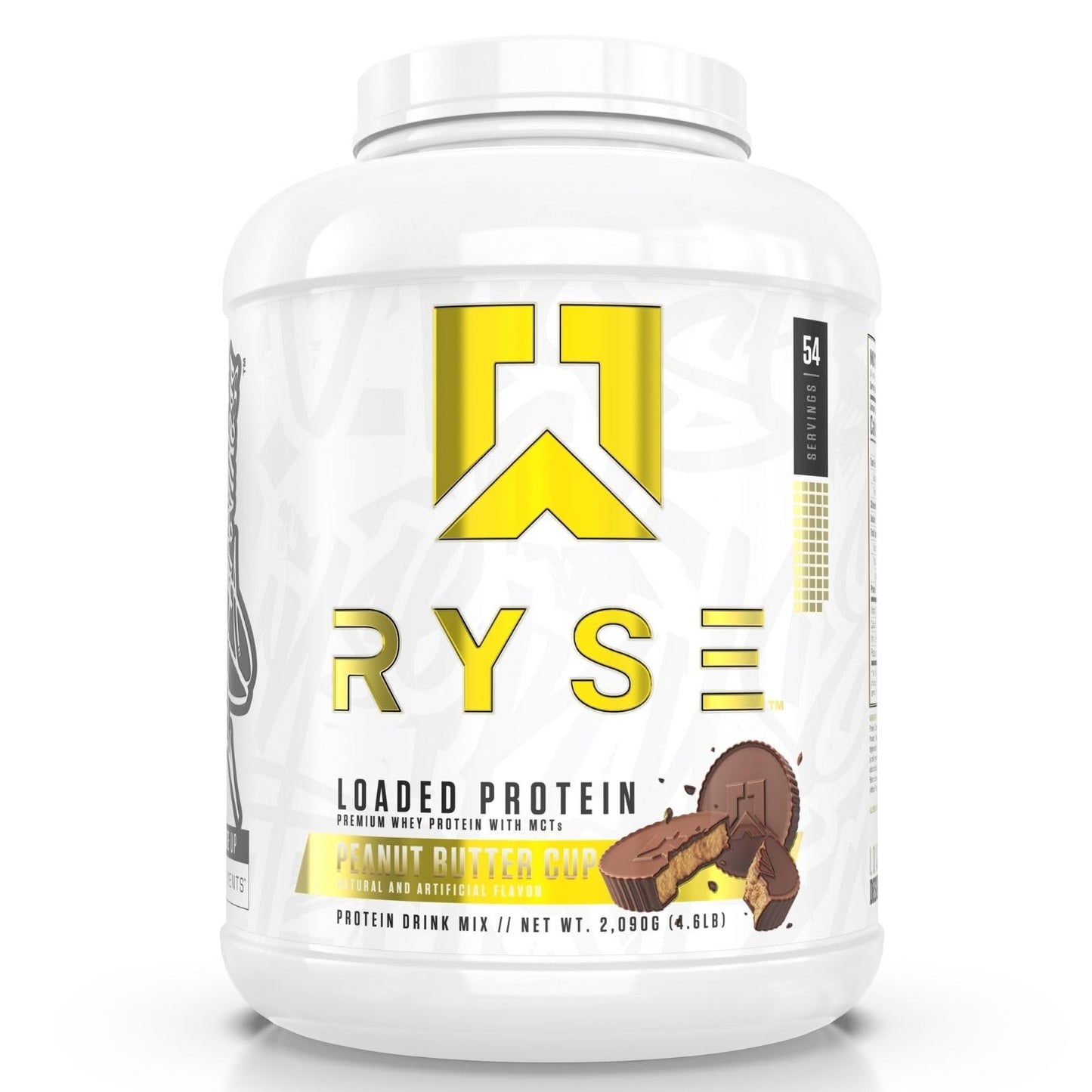 Ryse Loaded Protein Powder | 25g Whey Protein Isolate & Concentrate | with Prebiotic Fiber & MCTs | Low Carbs & Low Sugar | 27 Servings (Peanut Butter Cup)