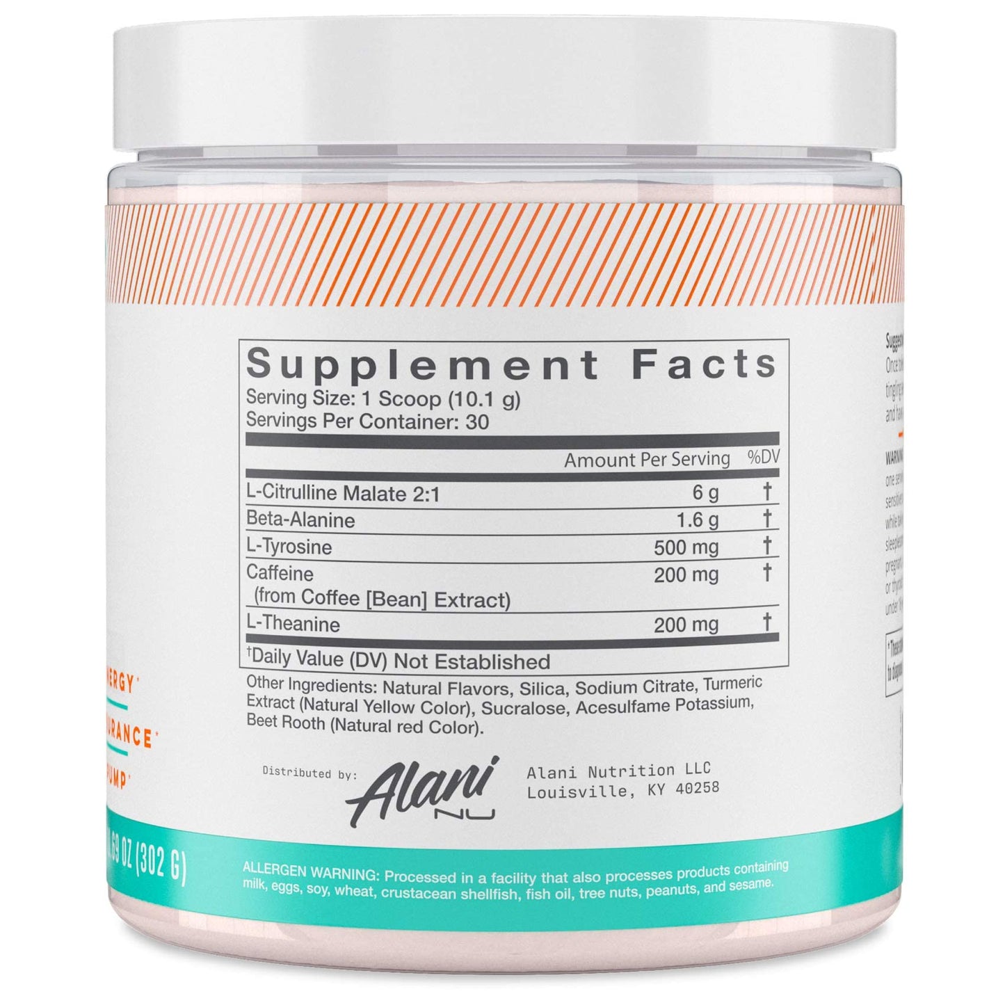 Alani Nu Pre Workout Powder | Amino Energy Boost | Endurance Supplement | Sugar Free | 200mg Caffeine | L-Theanine, Beta-Alanine, Citrulline | 30 Servings (Breezeberry)