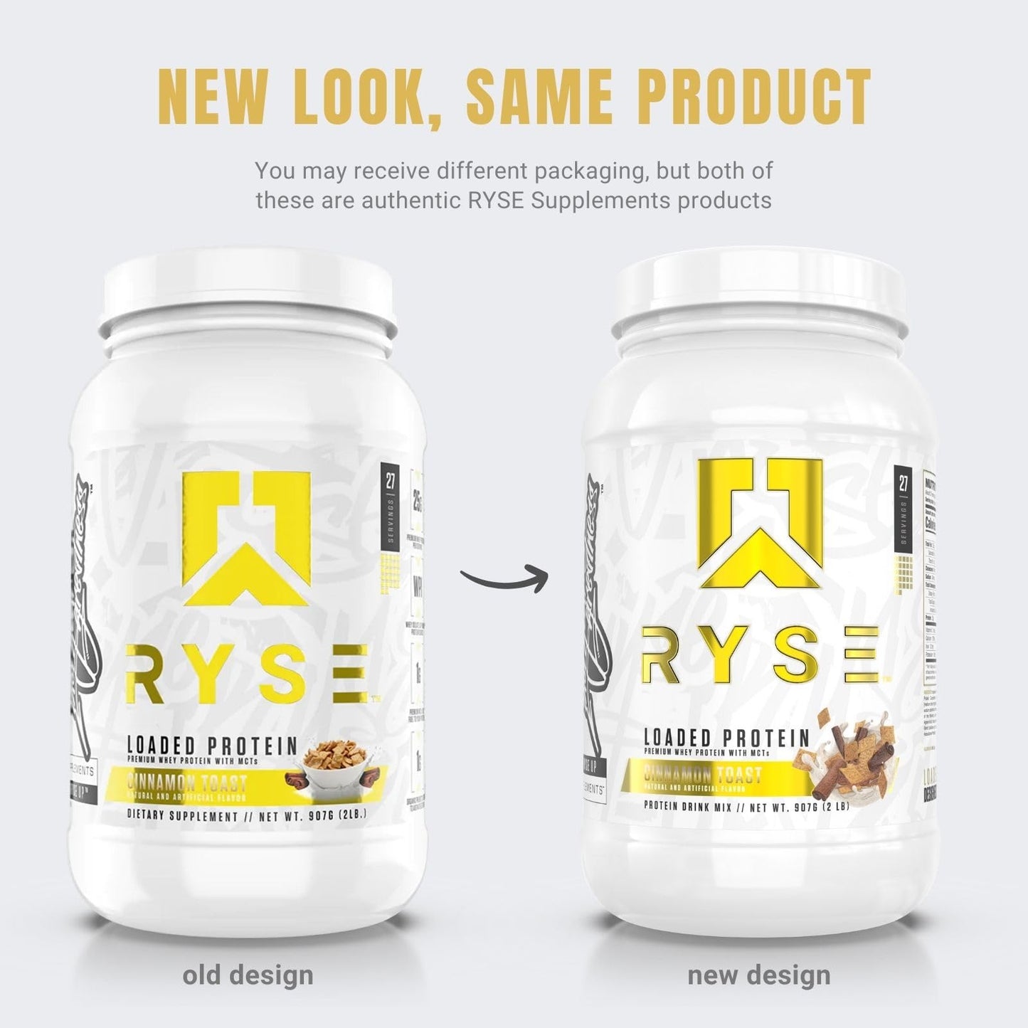 Ryse Loaded Protein Powder | 25g Whey Protein Isolate & Concentrate | with Prebiotic Fiber & MCTs | Low Carbs & Low Sugar | 27 Servings (Peanut Butter Cup)