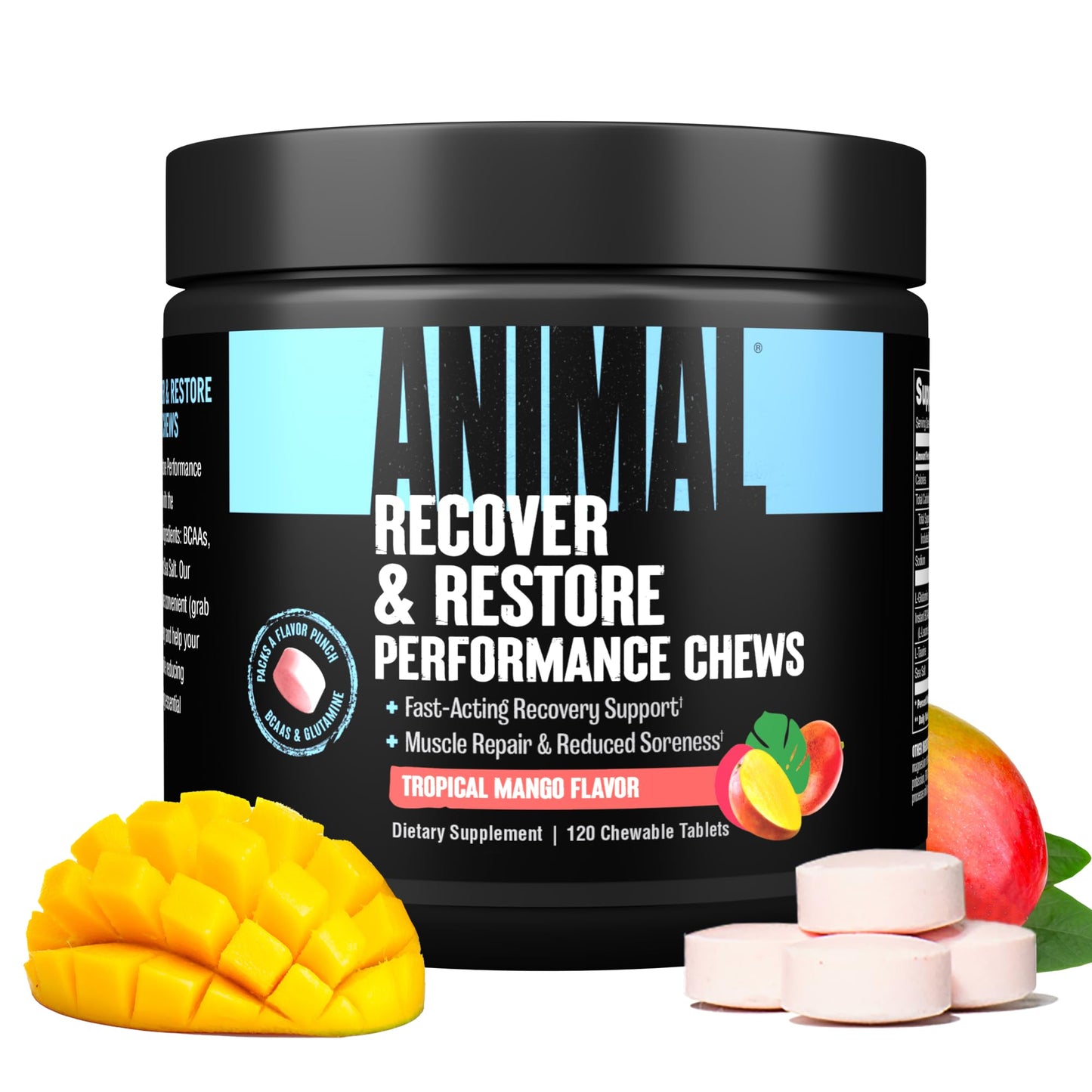 Animal Creatine Chews Tablets - Enhanced Creatine Monohydrate with AstraGin to Improve Absorption, Sea Salt for Added Pumps, Delicious and Convenient Chewable Tablets - Lemon Ice