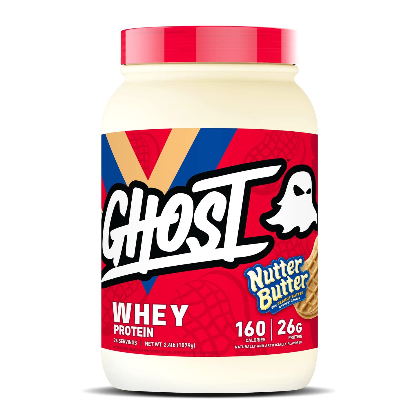 GHOST Whey Protein Powder, Oreo - 2LB Tub, 25G of Protein - Cookies & Cream Flavored Isolate, Concentrate & Hydrolyzed Whey Protein Blend - Post Workout Shakes