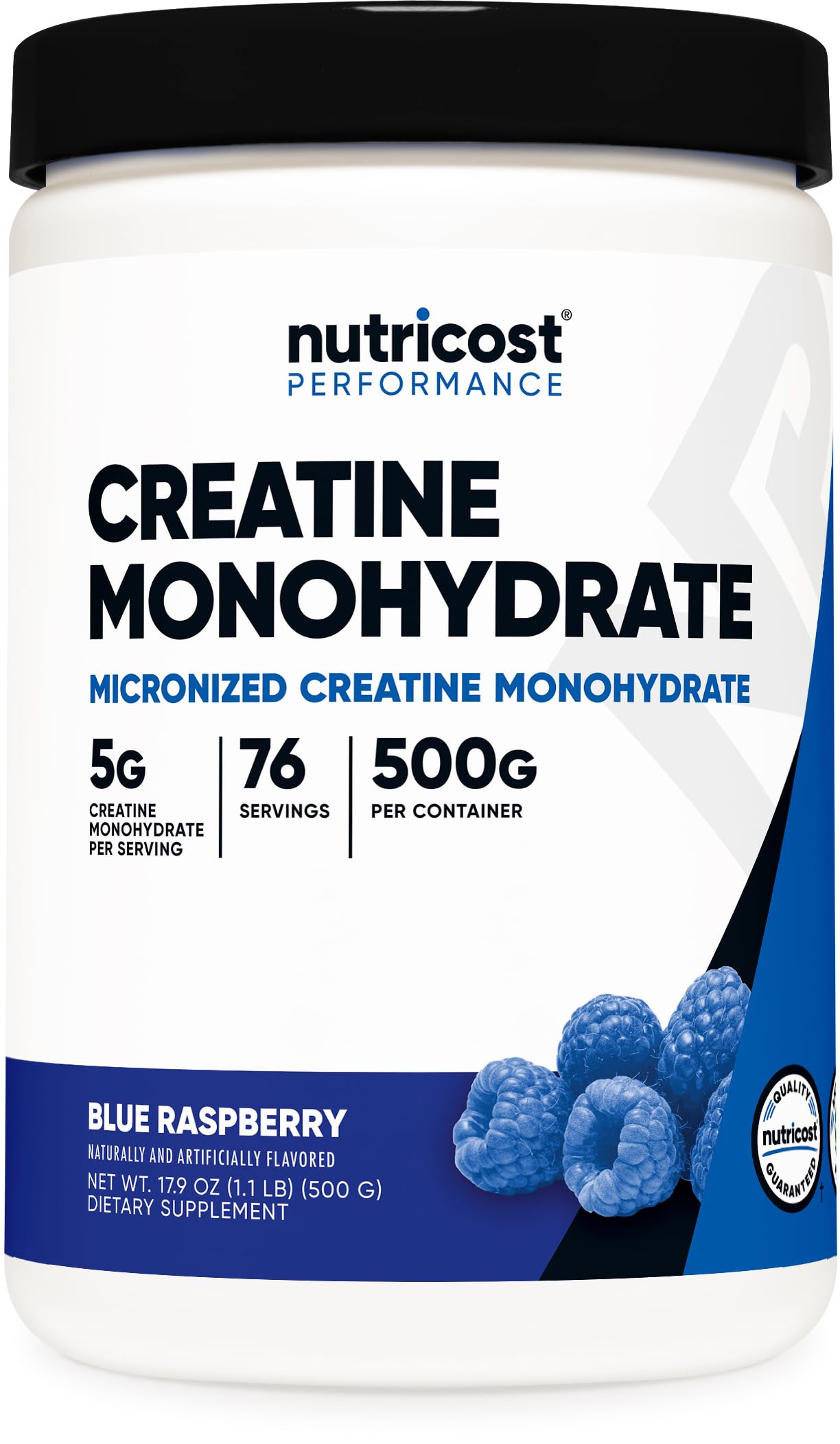 Nutricost Creatine Monohydrate Micronized Powder 500G, 5000mg Per Serv (5g) - Micronized Creatine Monohydrate, 100 Servings, 17.9 Oz