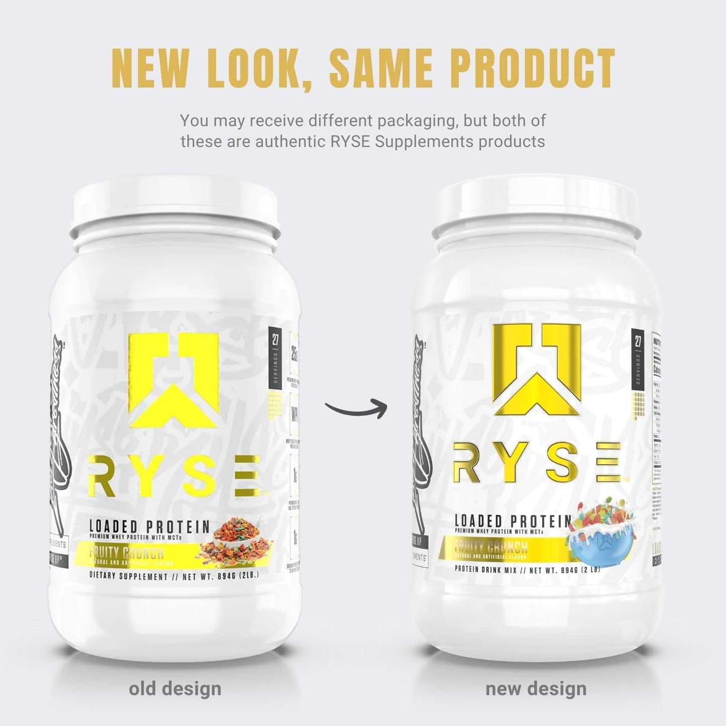 Ryse Loaded Protein Powder | 25g Whey Protein Isolate & Concentrate | with Prebiotic Fiber & MCTs | Low Carbs & Low Sugar | 27 Servings (Peanut Butter Cup)