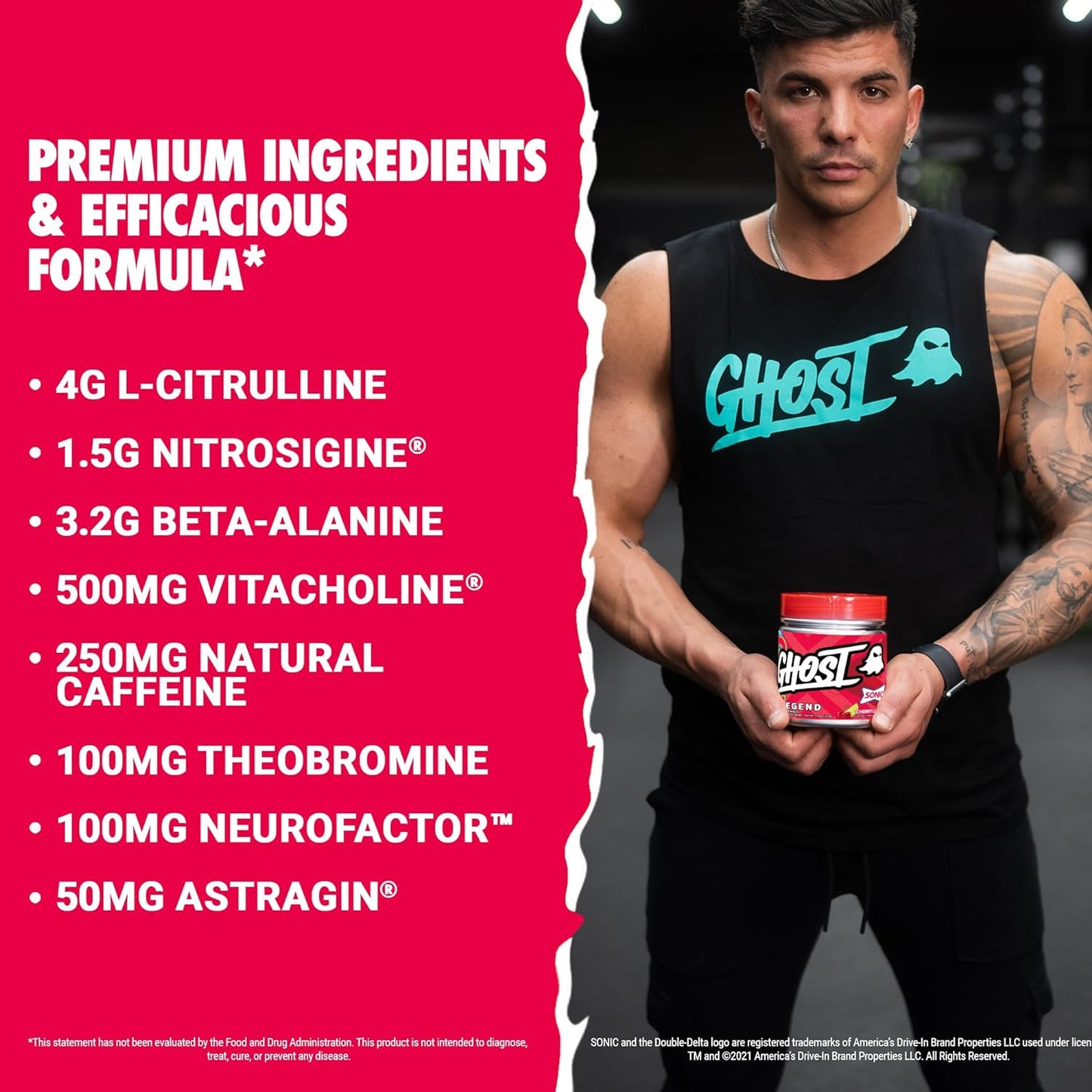 GHOST Legend V3 Pre-Workout Powder, Lemon Crush - 30 Servings – Pre-Workout for Men & Women with Caffeine, L-Citrulline, & Beta Alanine for Energy & Focus - Free of Soy, Sugar & Gluten, Vegan