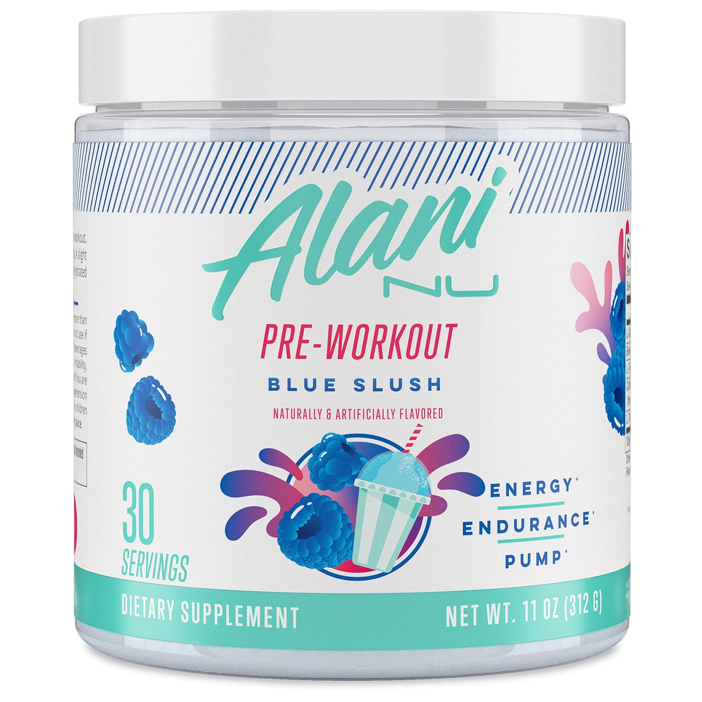 Alani Nu Pre Workout Powder | Amino Energy Boost | Endurance Supplement | Sugar Free | 200mg Caffeine | L-Theanine, Beta-Alanine, Citrulline | 30 Servings (Breezeberry)