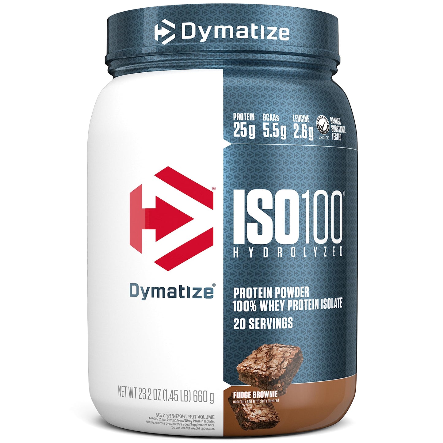 Dymatize ISO100 Hydrolyzed Protein Powder, 100% Whey Isolate, 25g of Protein, 5.5g BCAAs, Gluten Free, Fast Absorbing, Easy Digesting, Gourmet Vanilla, 20 Servings