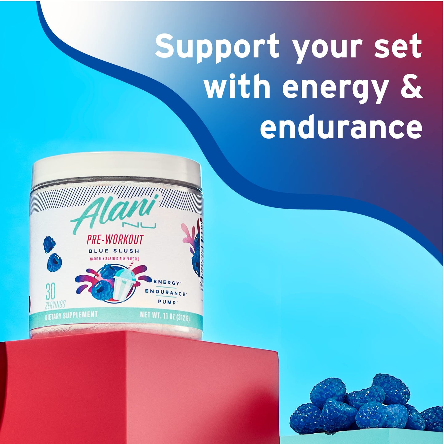 Alani Nu Pre Workout Powder | Amino Energy Boost | Endurance Supplement | Sugar Free | 200mg Caffeine | L-Theanine, Beta-Alanine, Citrulline | 30 Servings (Breezeberry)